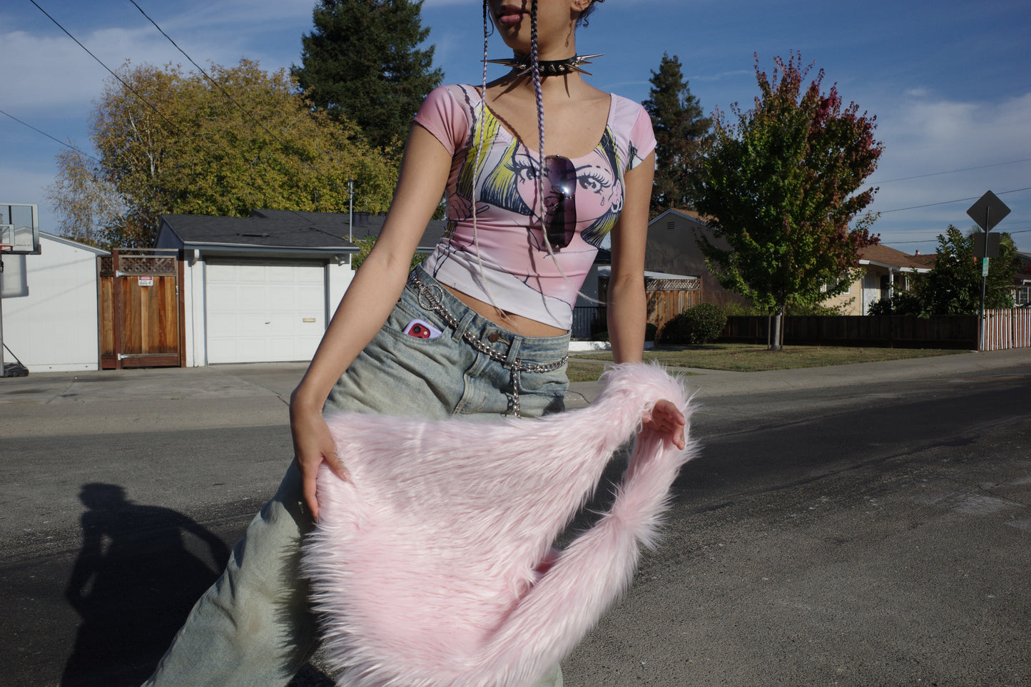 Carryall Fur Tote- Blush
