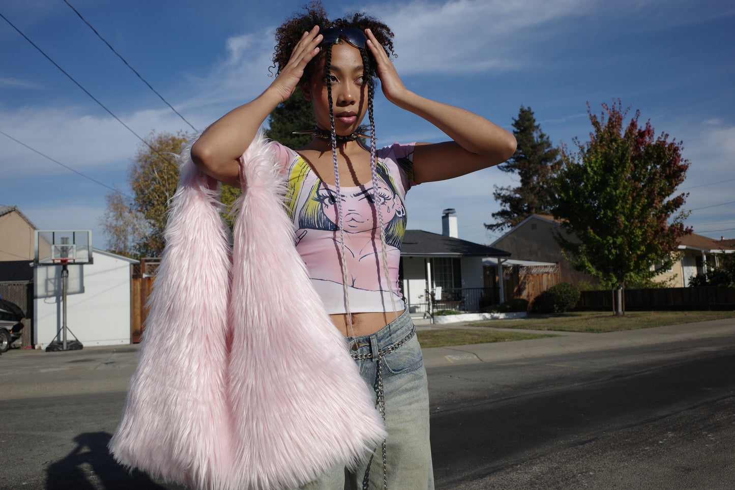 Carryall Fur Tote- Blush